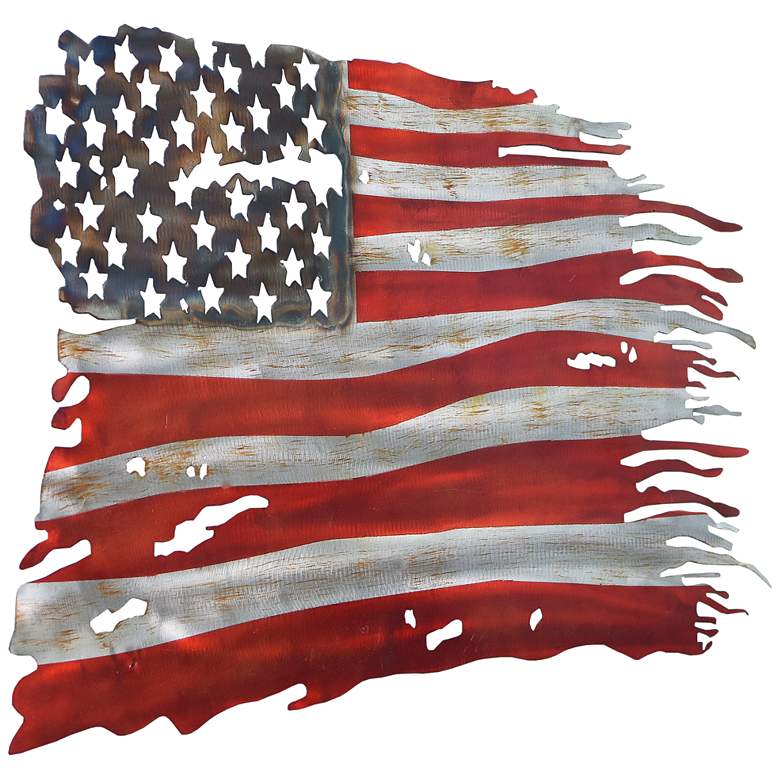 Image 5 Free & Brave 31" Wide Red Blue Metal Wall Sculpture more views