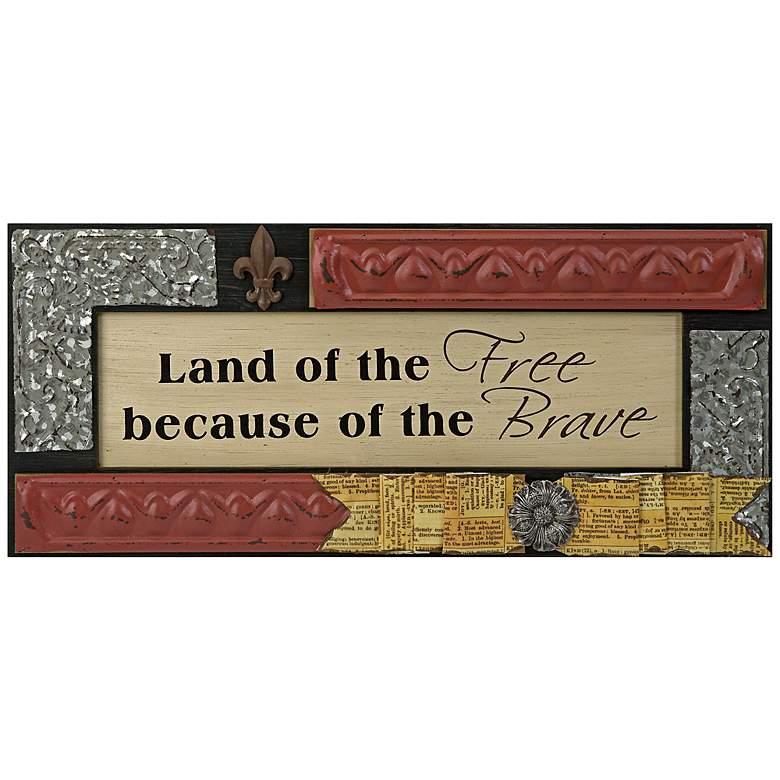 Image 1 Freedom 26 3/4 inch Wide Metal Wall Plaque