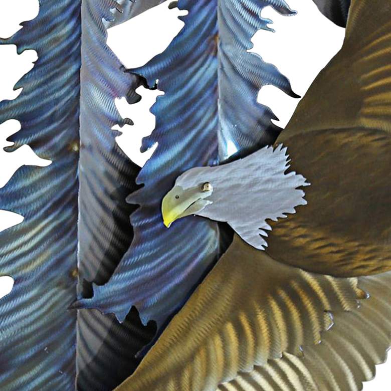 Image 2 Freedom Bald Eagle 35" Wide Metal Wall Sculpture more views