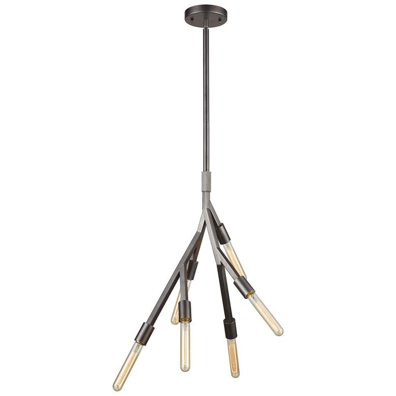 Image 1 Freeform 14" Wide 6-Light Chandelier - Dark Graphite