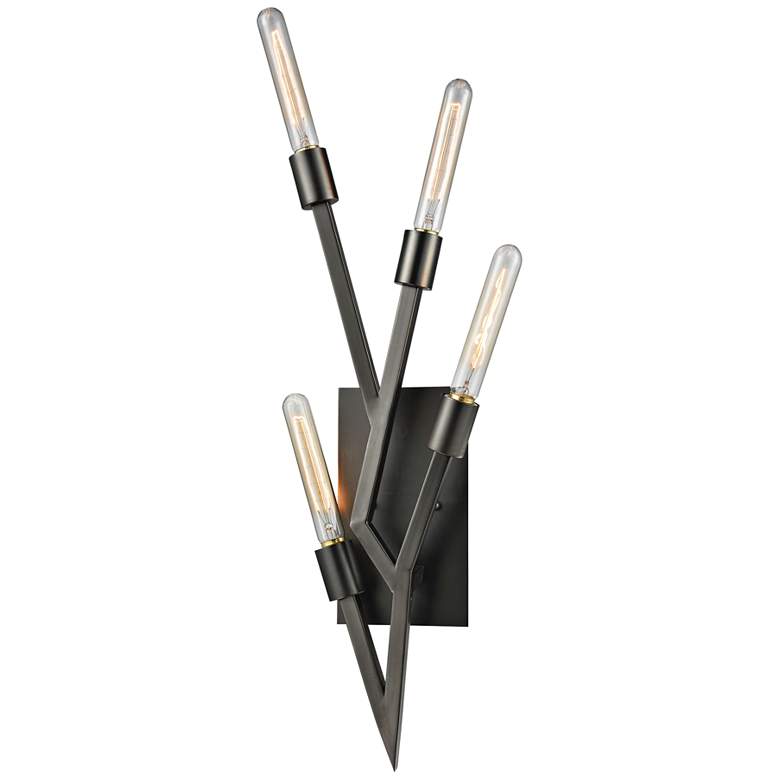 Image 1 Freeform 26" High Aged Black Nickel 4-Light Wall Sconce