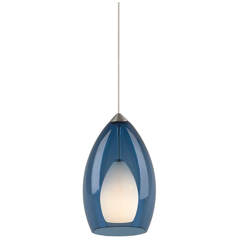 Image 1 FreeJack Fire 4 1/2" Wide LED White and Blue Glass Track Light Pendant
