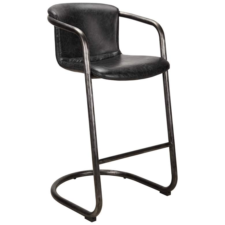Image 4 Freeman Barstool Onyx Black Leather - Set Of Two more views