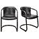 Freeman Dining Chair Onyx Black Leather - Set Of Two