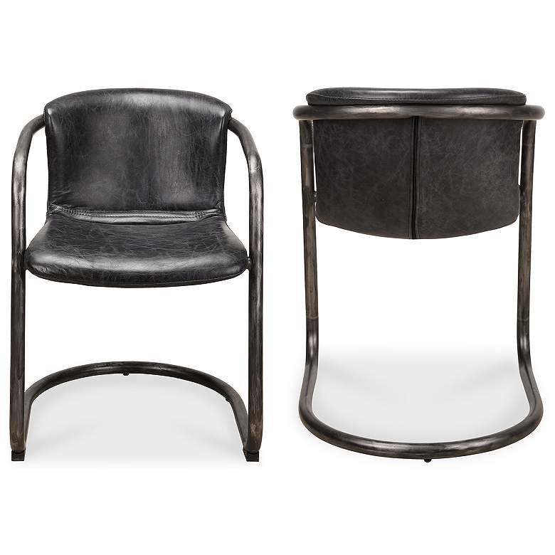 Image 6 Freeman Dining Chair Onyx Black Leather - Set Of Two more views