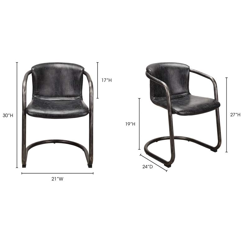Image 7 Freeman Dining Chair Onyx Black Leather - Set Of Two more views