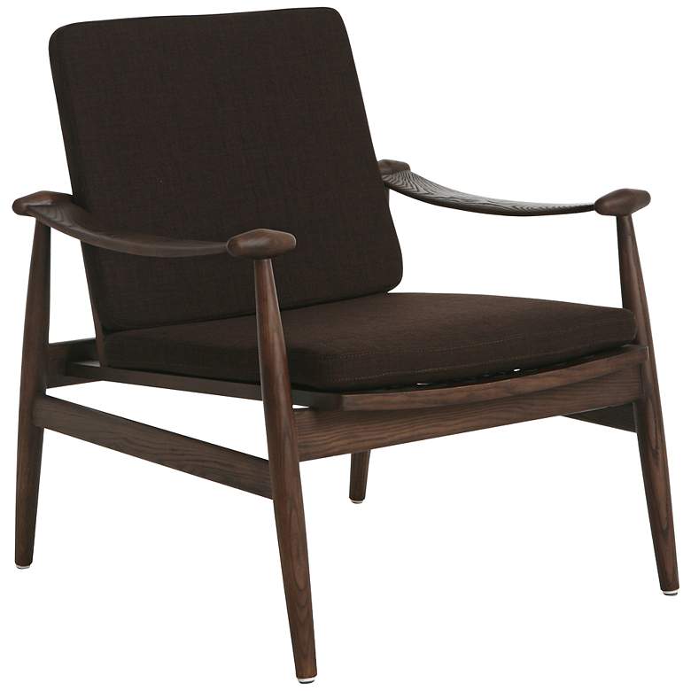 Image 1 Freeport Brown Upholstered with Walnut Frame Club Chair