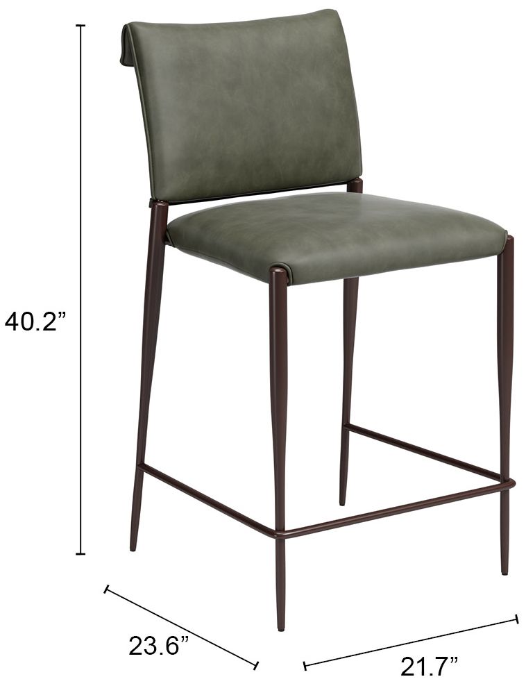Freesia Counter Stool (Set of 2) Olive Green