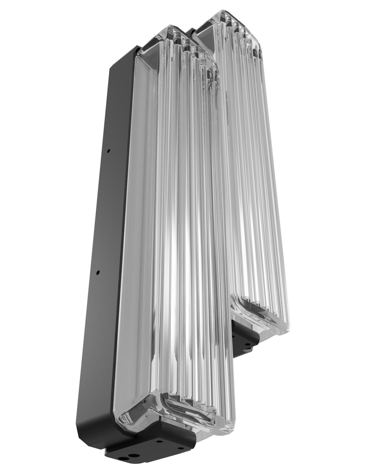Thumbnail4 of Fremont 2-Light 14"H LED Wall Sconce in Black/Ribbed Glass more views