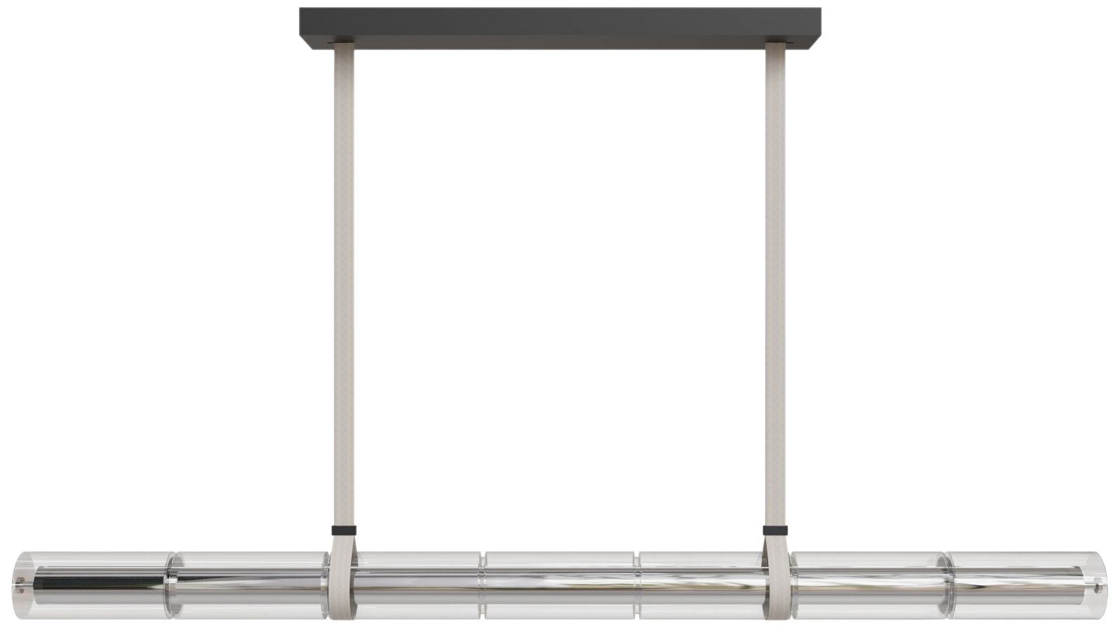 Image 2 Fremont 64"W Clear Tubular LED Pendant in Ivory/Black more views