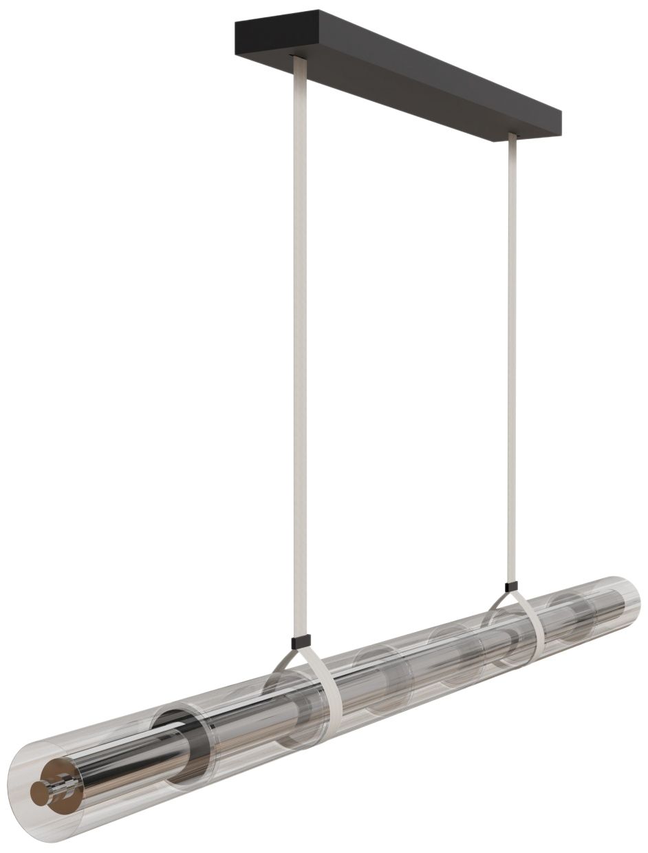 Image 3 Fremont 64"W Clear Tubular LED Pendant in Ivory/Black more views
