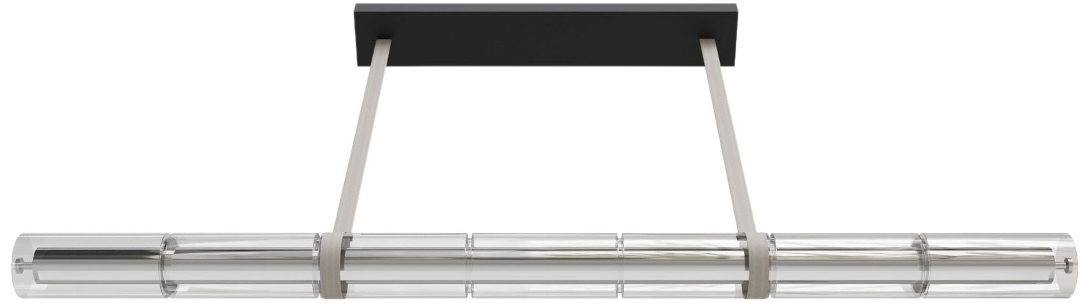 Image 4 Fremont 64"W Clear Tubular LED Pendant in Ivory/Black more views