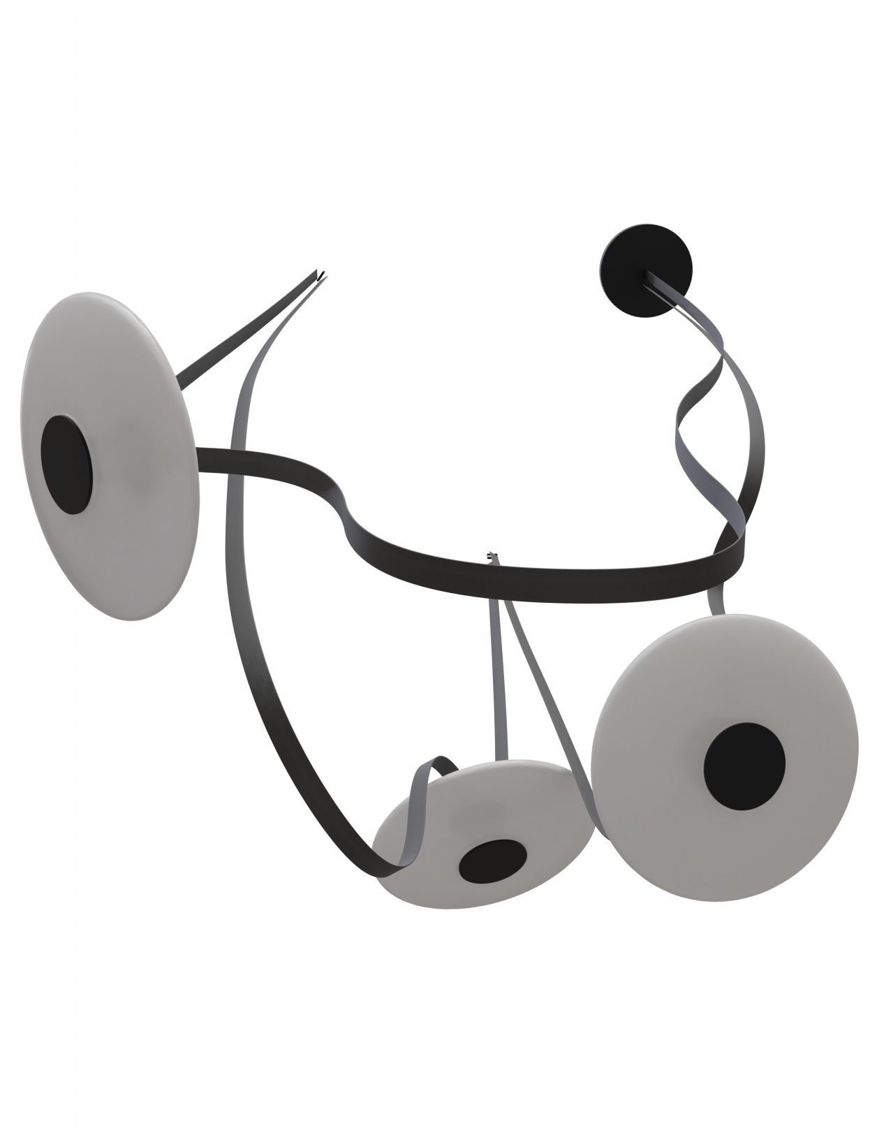 Image 4 Fremont Belt 3-Light 275"L Chandelier in Black/White Glass Disc more views