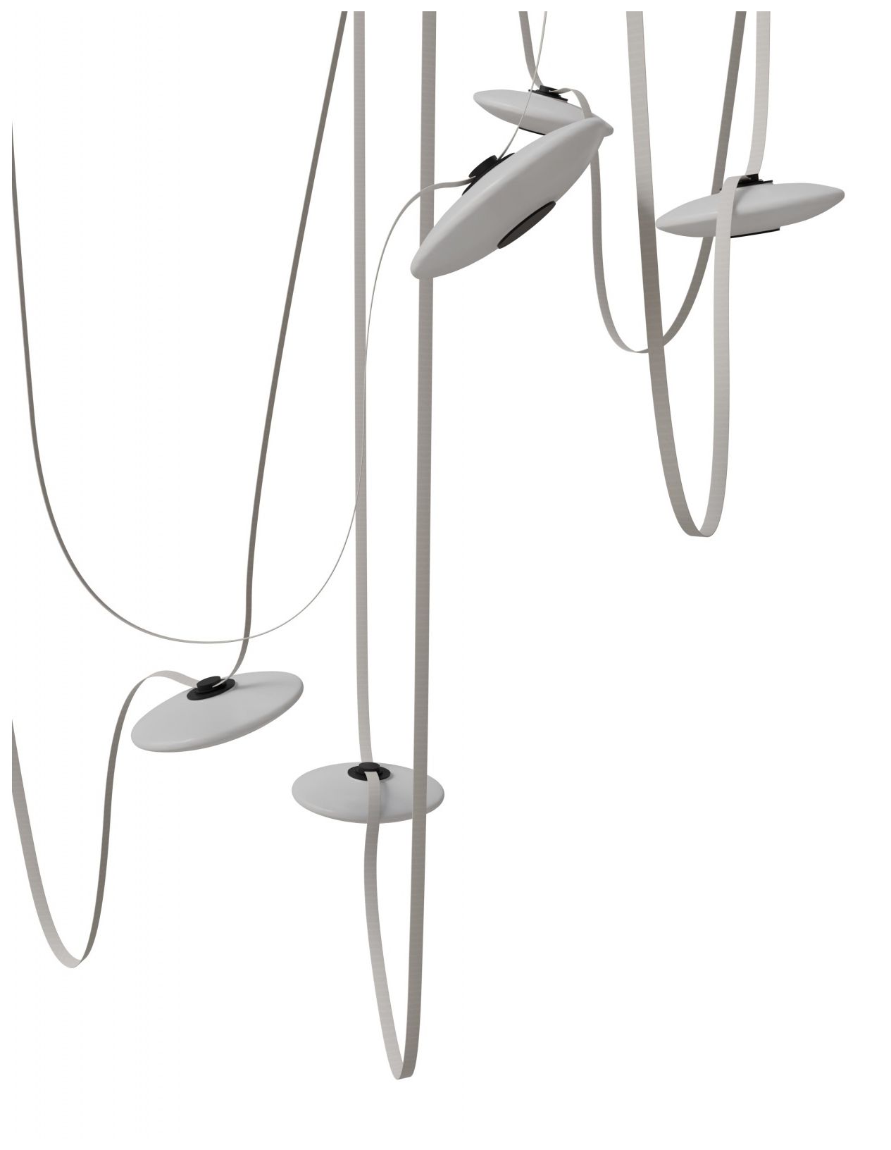 Image 3 Fremont Belt 7-Light 826"L Chandelier in Ivory/White Glass Disc more views