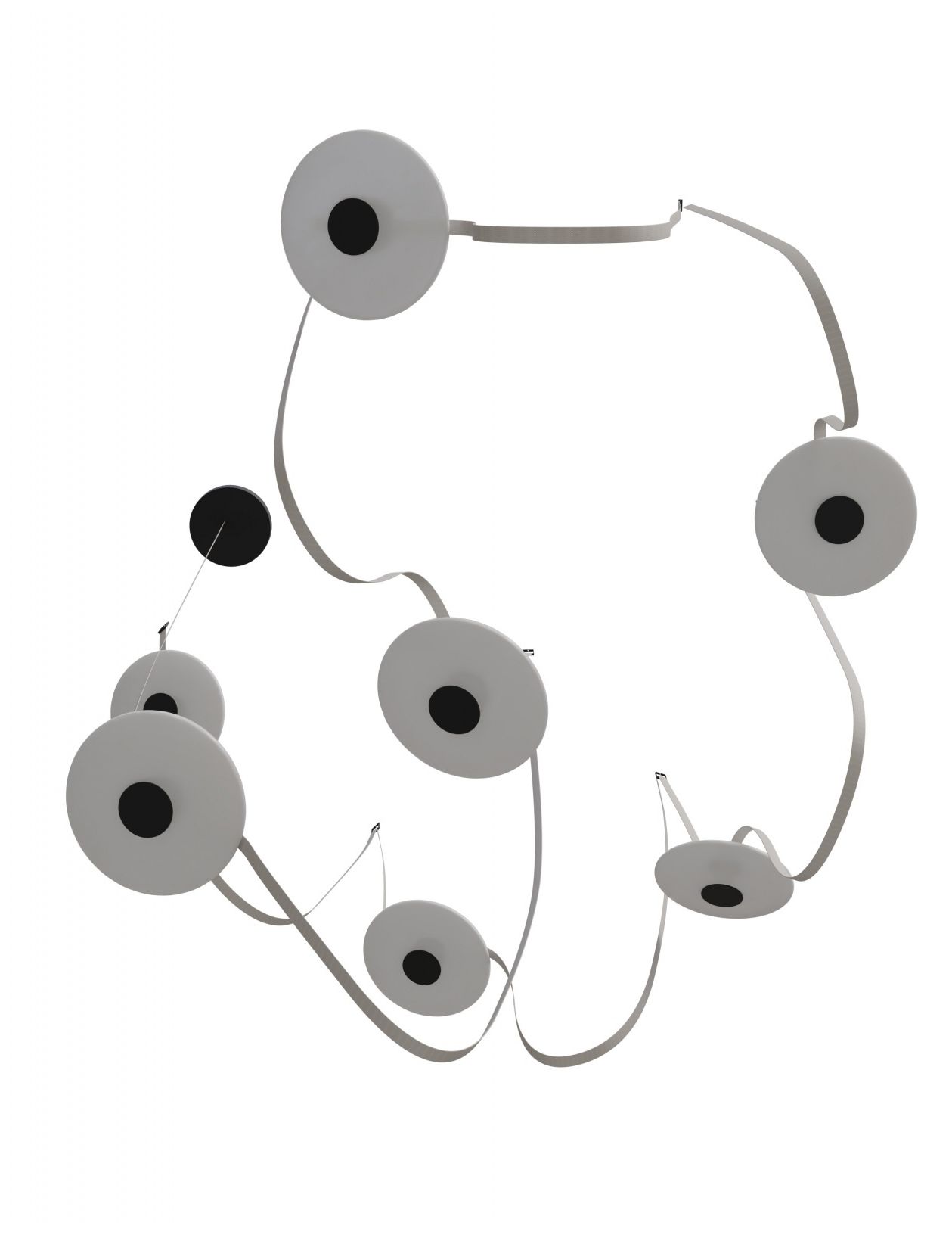 Image 4 Fremont Belt 7-Light 826"L Chandelier in Ivory/White Glass Disc more views