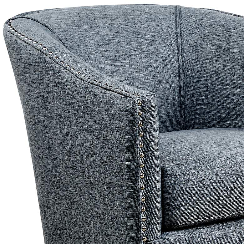 Image 3 Fremont Slate Blue Fabric Barrel Armchair more views