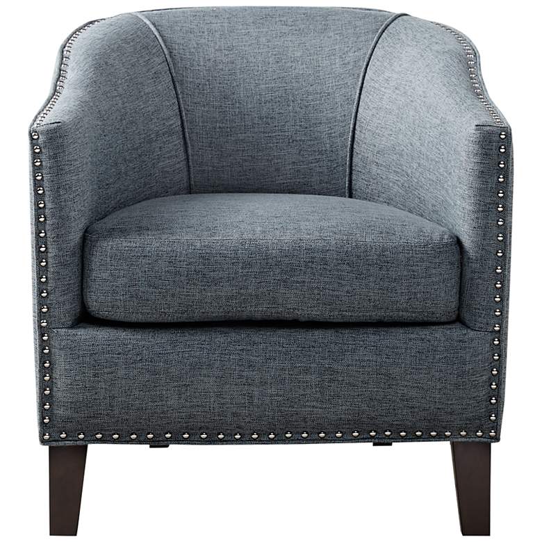 Image 5 Fremont Slate Blue Fabric Barrel Armchair more views