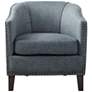 Fremont Slate Blue Fabric Barrel Armchair