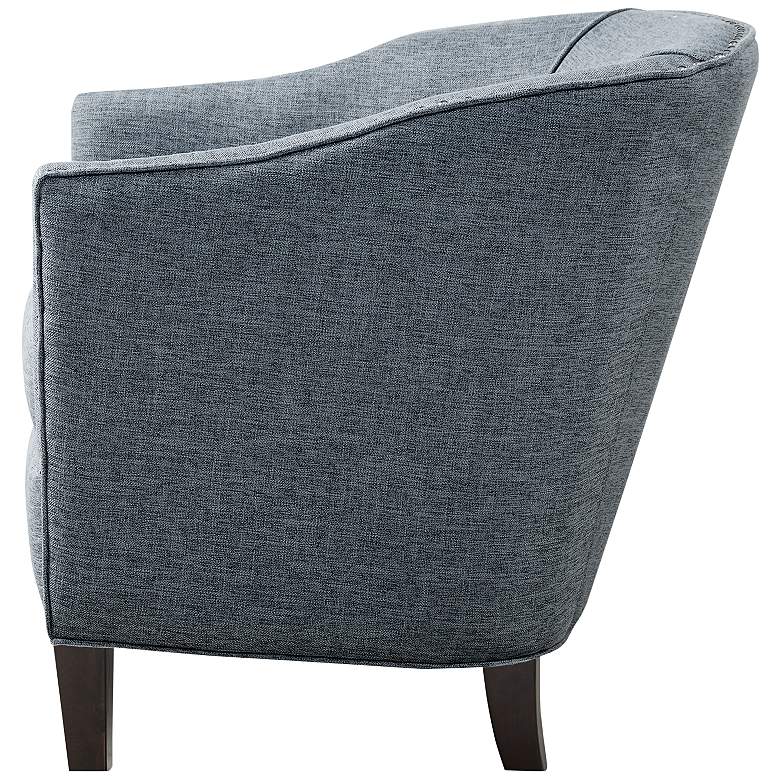 Image 7 Fremont Slate Blue Fabric Barrel Armchair more views