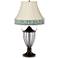 French Beige Bell Shade Bronze Urn Table Lamp