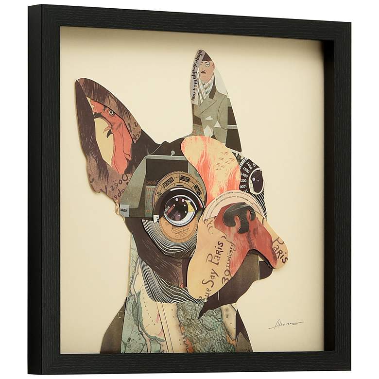 Image 4 French Bulldog 17" High Dimensional Collage Framed Wall Art more views