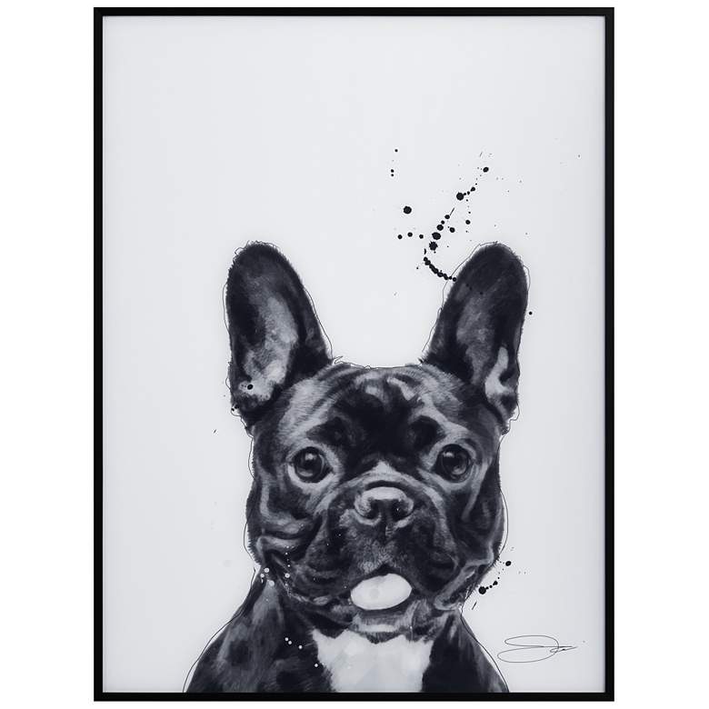 Image 2 French Bulldog 24"x18" Printed Glass Framed Wall Art