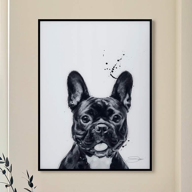 Image 1 French Bulldog 24"x18" Printed Glass Framed Wall Art