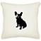 French Bulldog Cream Canvas 18" Square Pillow