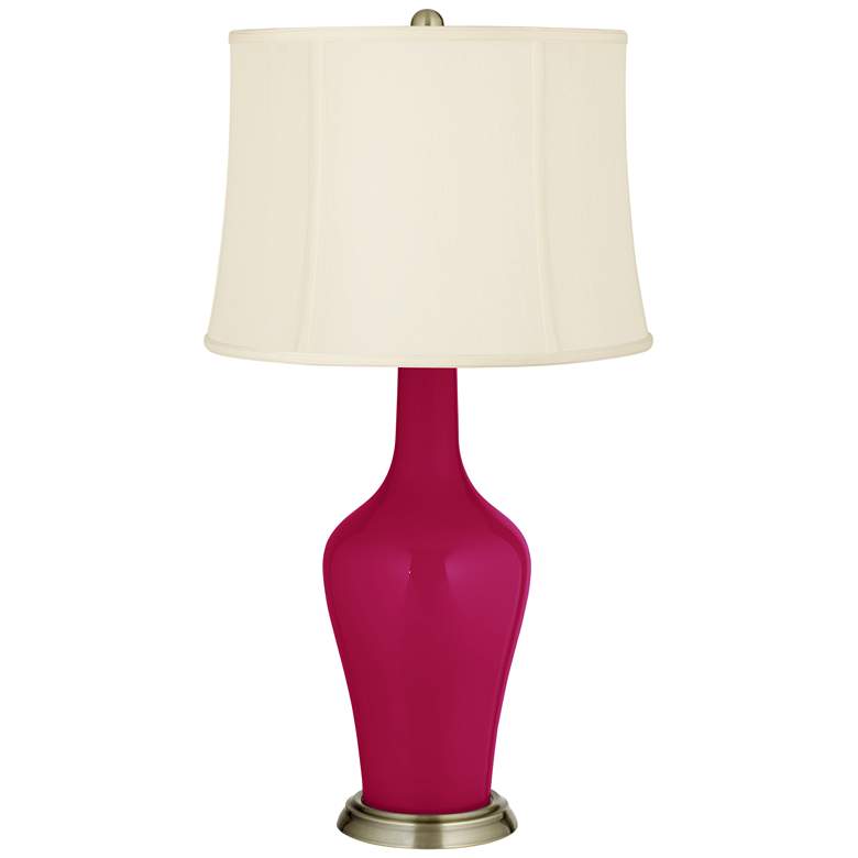 Image 2 French Burgundy Anya Table Lamp with Dimmer