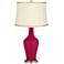 French Burgundy Anya Table Lamp with President's Braid Trim
