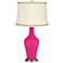 French Burgundy Anya Table Lamp with Relaxed Wave Trim