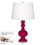 French Burgundy Apothecary Table Lamp with Dimmer