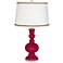 French Burgundy Apothecary Table Lamp with Twist Scroll Trim