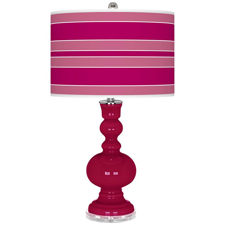 Image 1 French Burgundy Bold Stripe Apothecary Table Lamp
