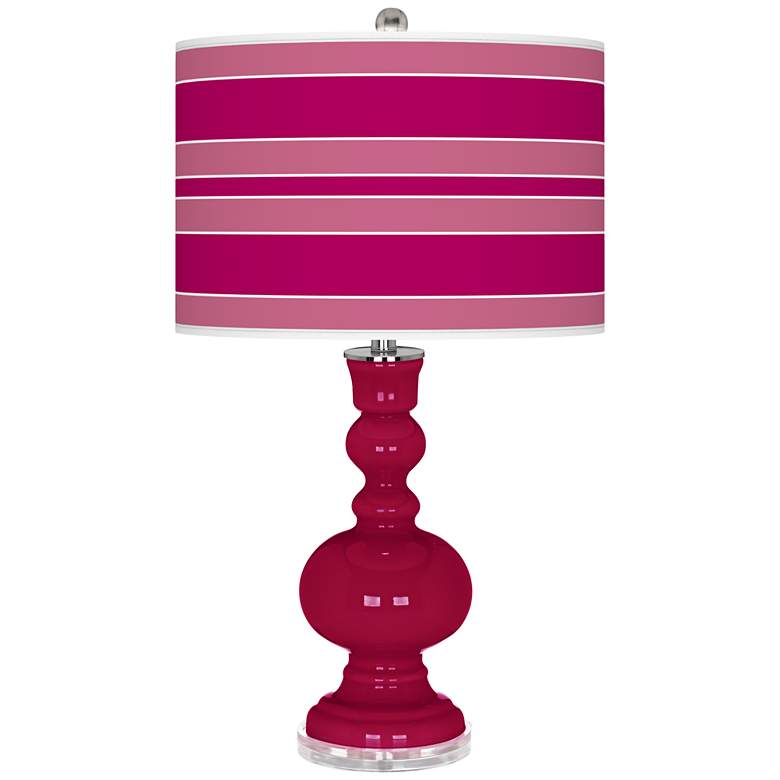 Image 1 French Burgundy Bold Stripe Apothecary Table Lamp