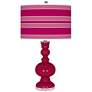 French Burgundy Bold Stripe Apothecary Table Lamp
