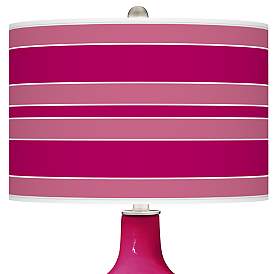 Image2 of French Burgundy Bold Stripe Double Gourd Table Lamp more views