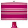 French Burgundy Bold Stripe Double Gourd Table Lamp