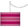 French Burgundy Bold Stripe Giclee Glow Plug-In Swag Pendant