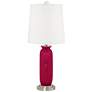 French Burgundy Carrie Table Lamp Set of 2 with Dimmers