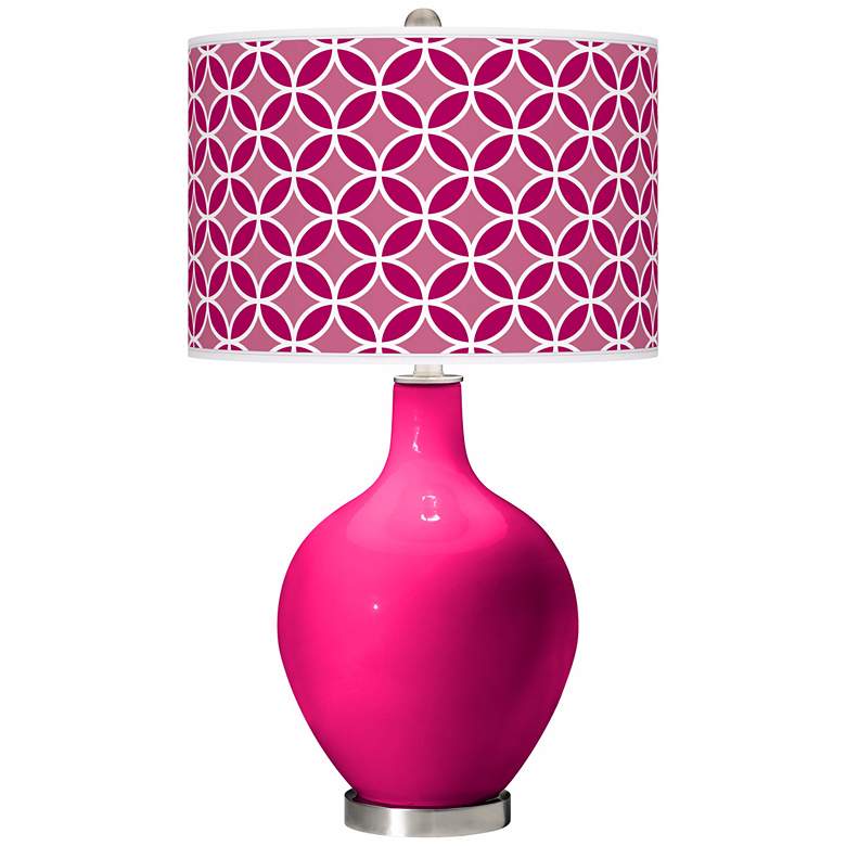 Image 1 French Burgundy Circle Rings Ovo Table Lamp