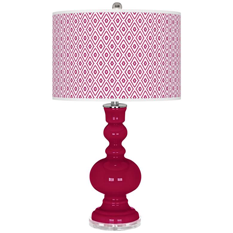 Image 1 French Burgundy Diamonds Apothecary Table Lamp