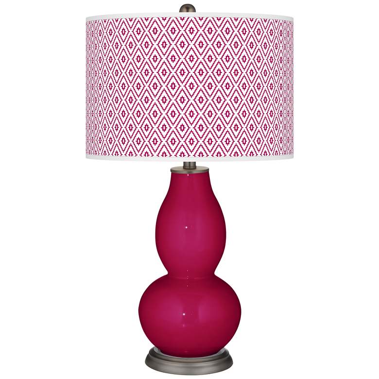 Image 1 French Burgundy Diamonds Double Gourd Table Lamp