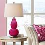 French Burgundy Double Gourd Table Lamp