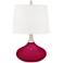 French Burgundy Felix Modern Table Lamp with Table Top Dimmer