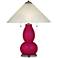 French Burgundy Fulton Table Lamp with Fluted Glass Shade