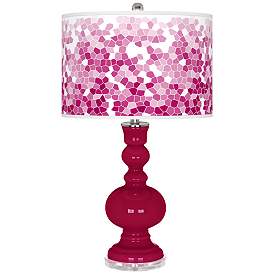 Image1 of French Burgundy Mosaic Giclee Apothecary Table Lamp