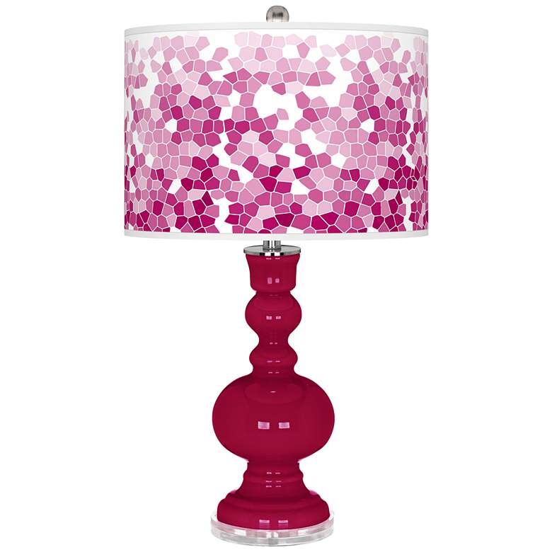 Image 1 French Burgundy Mosaic Giclee Apothecary Table Lamp