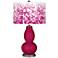 French Burgundy Mosaic Giclee Double Gourd Table Lamp