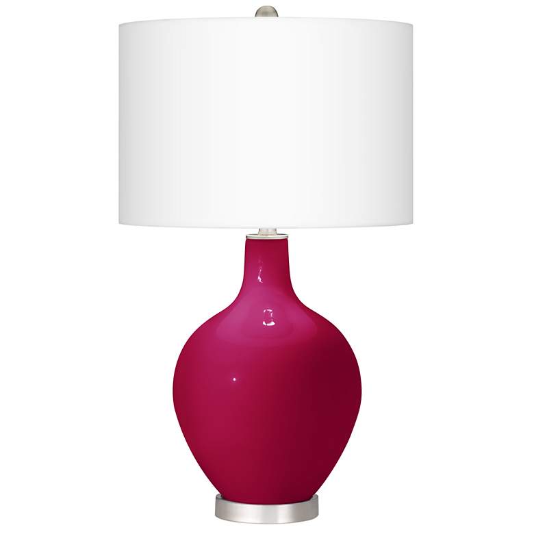 Image 2 French Burgundy Ovo Table Lamp With Dimmer